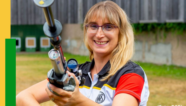 Daniela Vogelbacher siegt im 10-Meter-Mixed-Wettbewerb bei den Weltmeisterschaften laufende Scheibe in Tallinn. (Foto: DSB)