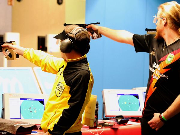 05.02.2022 Bundesligafinale Luftpistole - Viertelfinale SV Falke Dasbach gegen ESV Weil am Rhein